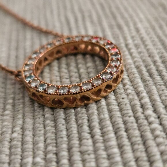 Pandora Logo Pavé Circle Collier Necklace - Picture 6 of 11